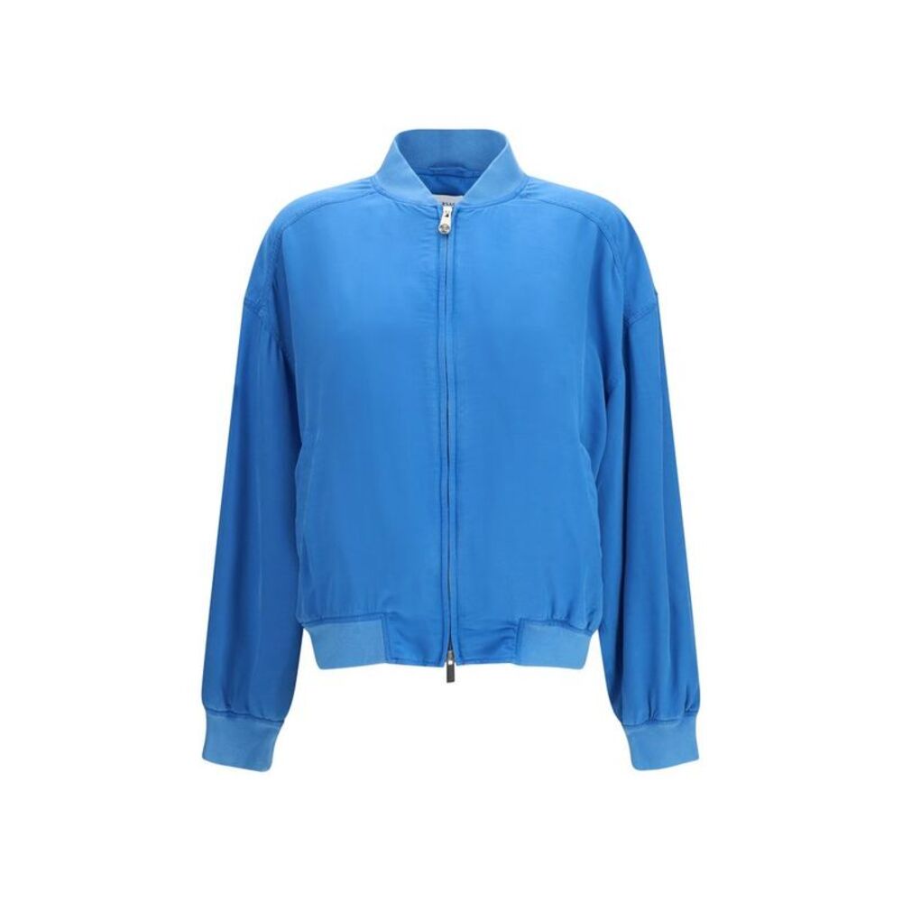 Versace Blue Silk Women's Bomber